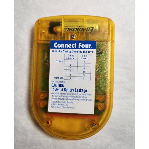 Milton Bradley Vintage Electronic Handheld Connect Four Game Clear 1995 Preowned - Picture 4 of 6